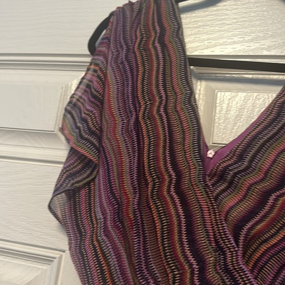 V neck purple Maison Tara dress size 16W - Picture 2 of 6